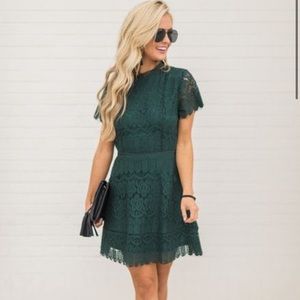 PinkLily Olive Green lace dress